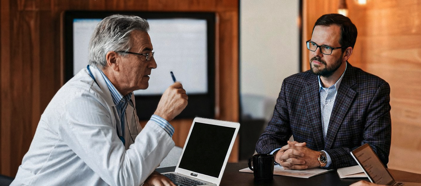 Healthcare attorney advising a hospice medical director